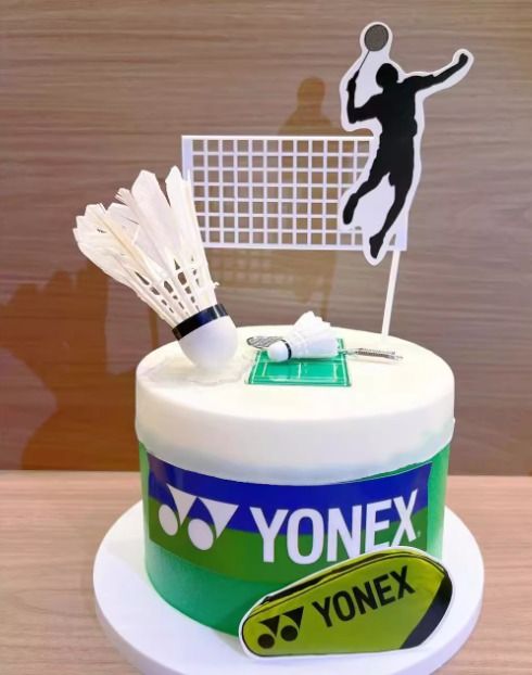 3D badminton racket and 1 plastic shuttle cock cake toppers / key chain ...