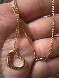 Auth Tiffany & co  open heart necklace
