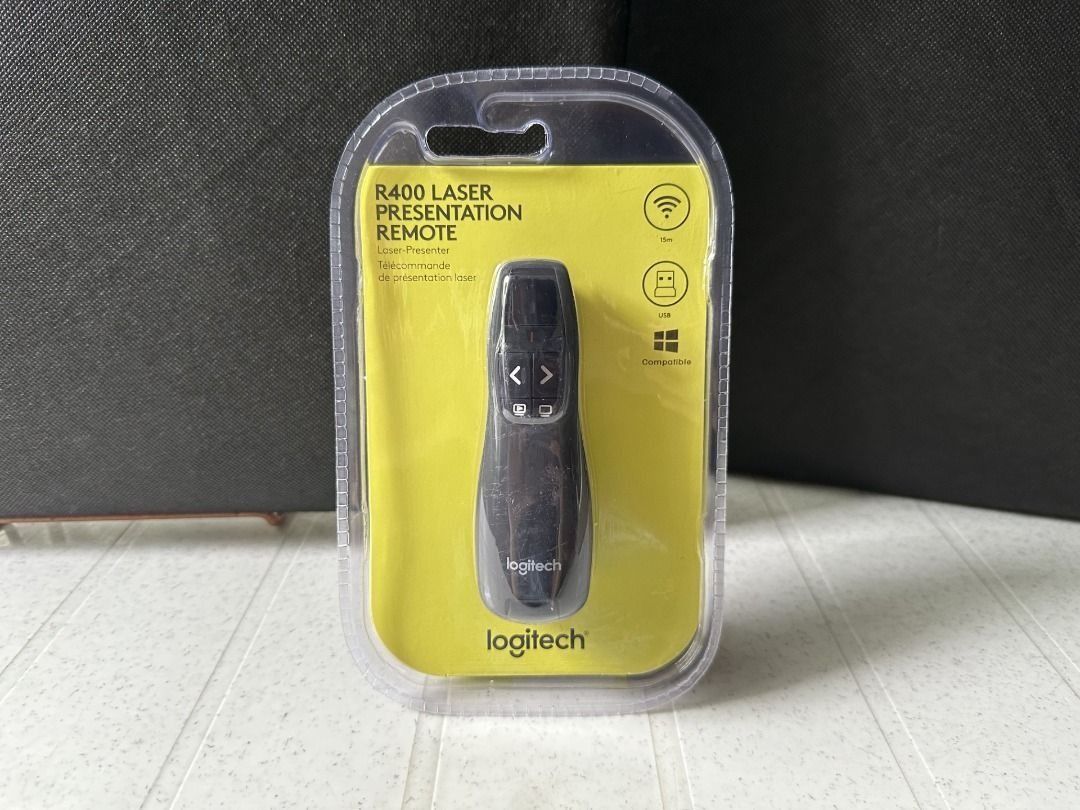 BN Logitech Wireless remote presenter R400 model plug and play laser ...