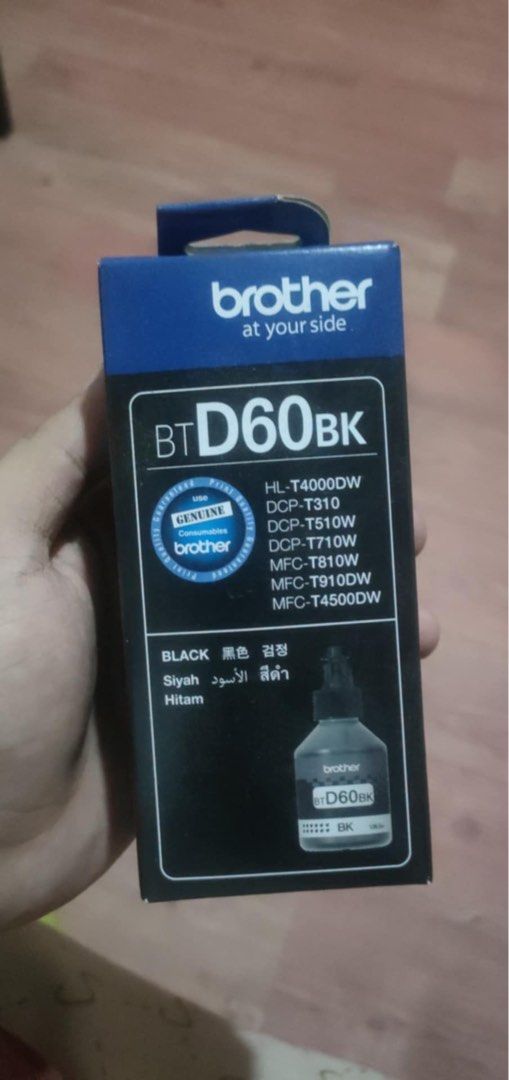 BROTHER BTD60BK INK BOTTLE BLACK (Category: Printers, Scanners & Copiers) located in Valenzuela. Submitted by joyceeb (Listing ID 1363885964, Image 2). Description: Brandnew - sealed Original price : 430 (see last pic from office warehouse site) Model: BTD60BK Ink Color: Black Page Yield : Approx. 7,500 pages.