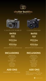 CAMERA FOR RENT (CANON EOS M10 & CANON G7X MARK II)