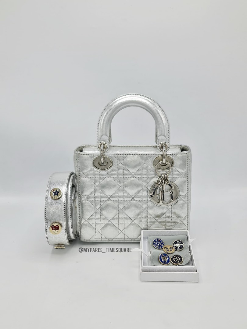 CC 25C Dad Mule Silver Metalic Grained Calfskin