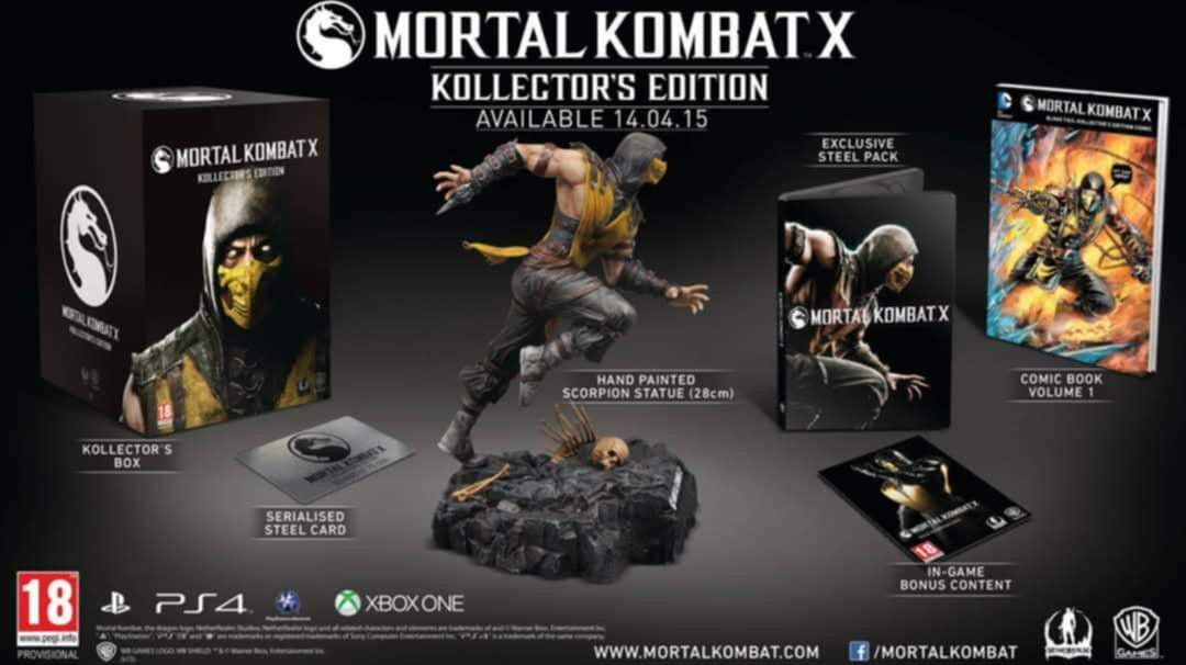 Mortal Kombat Kollectors Edition (Category: PlayStation) located in Manila. Submitted by LUXxYQueen (Listing ID 1364037129, Image 1). Description: Selling Mortal Kombat Kollectors Edition(Xbox) BIB with acrylic cases and Hardcase protectors Complete with box Game unused codes Xbox Steelcase with acrylic protector Metal Id Card with Hardcase Comics with acrylic protector Price 10,000 Location Manila.