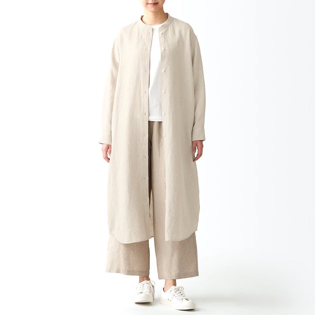 Muji Linen Dress (Category: Dresses) located in Valenzuela. Submitted by jnoble (Listing ID 1364039265, Image 3). Description: 100% pure linen Muji Longsleeve Dress Xs- small on tag (but fits small - large) Natural/Cream and Dark Gray available Very comfy and very sosyal!!! .