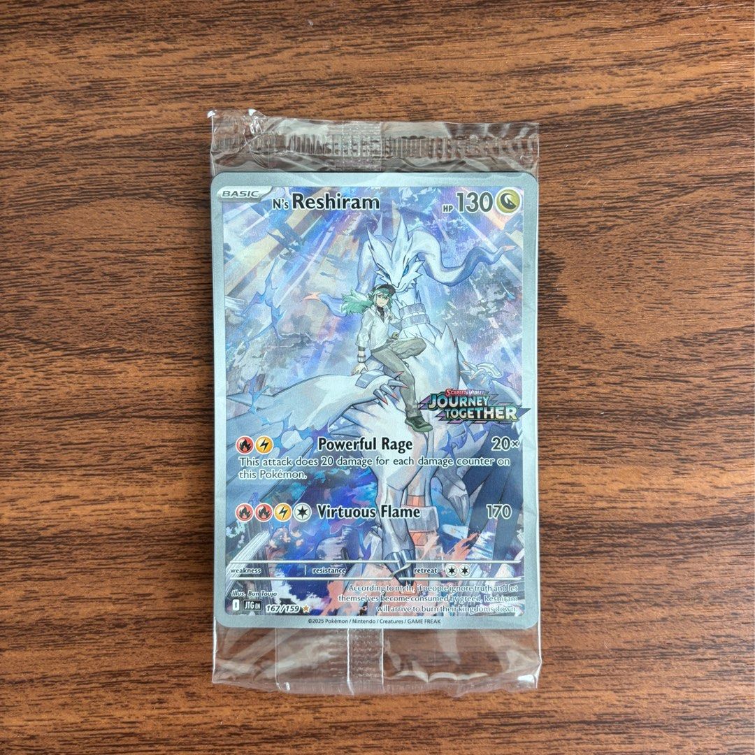 n's reshiram (journey together sealed stamped promo), Hobbies & Toys, Toys  & Games on Carousell