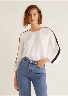 Original MANGO/MNG off white  viscose casual top small small