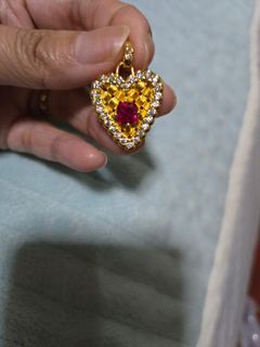 Ruby stone heart necklace