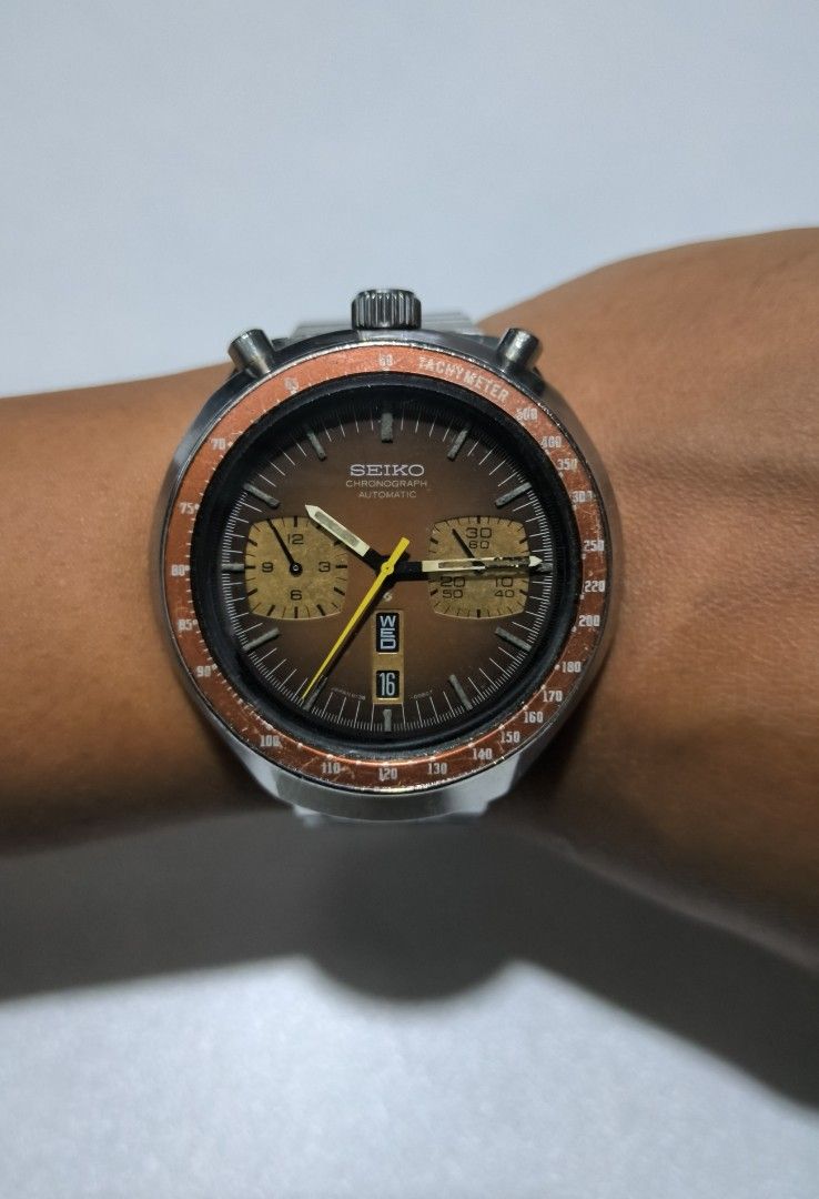 Seiko Bullhead Chronograph (Category: Men's Watches) located in Taguig. Submitted by j_watches007 (Listing ID 1364041933, Image 1). Description: Authentic Secondhand ⌚ Vintage Used Watch Seiko Chronograph Speedtimer Bullhead Automatic YOR 1970's Stainless Steel 6138 - 0040 604129 44MM Replacement Bracelet Seiko 7 inch. plus wrist size Slightly Negotiate ' Watch Only ' DISCLAIMER: IT'S OLD WATCHES EXPECT OF SOME SCRATCHES/SIGNS OF USAGE & PLEASE M