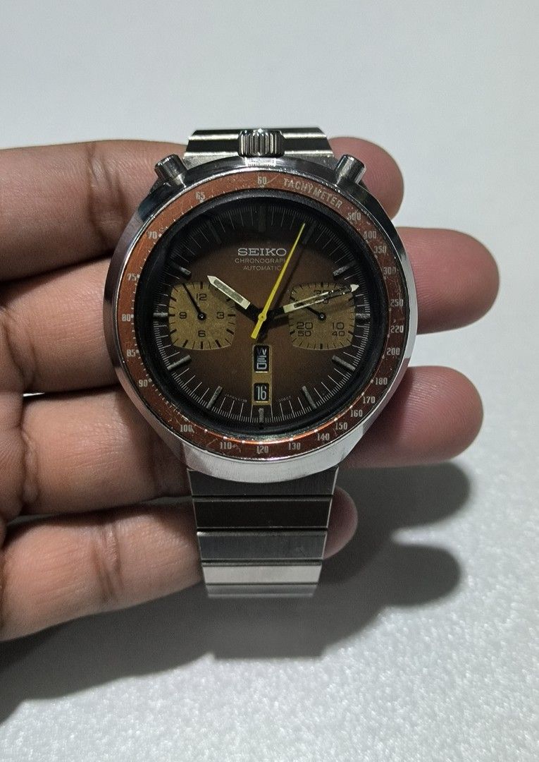 Seiko Bullhead Chronograph (Category: Men's Watches) located in Taguig. Submitted by j_watches007 (Listing ID 1364041933, Image 3). Description: Authentic Secondhand ⌚ Vintage Used Watch Seiko Chronograph Speedtimer Bullhead Automatic YOR 1970's Stainless Steel 6138 - 0040 604129 44MM Replacement Bracelet Seiko 7 inch. plus wrist size Slightly Negotiate ' Watch Only ' DISCLAIMER: IT'S OLD WATCHES EXPECT OF SOME SCRATCHES/SIGNS OF USAGE & PLEASE M