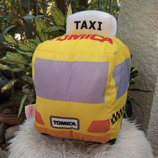 Takara Tomy TOMICA Yellow Taxi Car Design Original Japan Fluffy Soft Plush Toy
