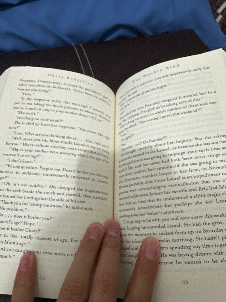 The Double Bind by Chris Bohjalian (Category: Storybooks) located in Makati City. Submitted by ralfunny (Listing ID 1364009490, Image 3). Description: Covered w adhesive plastic cover.