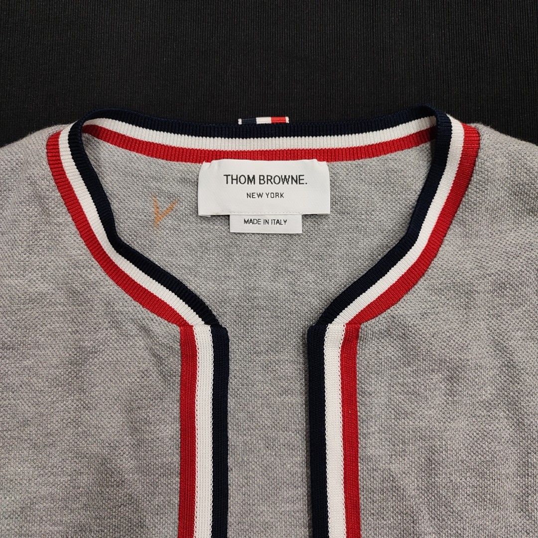 Thom Browne Cardigan (Category: Luxury Apparel) located in Taytay. Submitted by highendmnl (Listing ID 1363977054, Image 3). Description: Thom Browne Cardigan Signature Stripe Ribs Excellent condition Medium size 40 on tag 20x27 Dm.