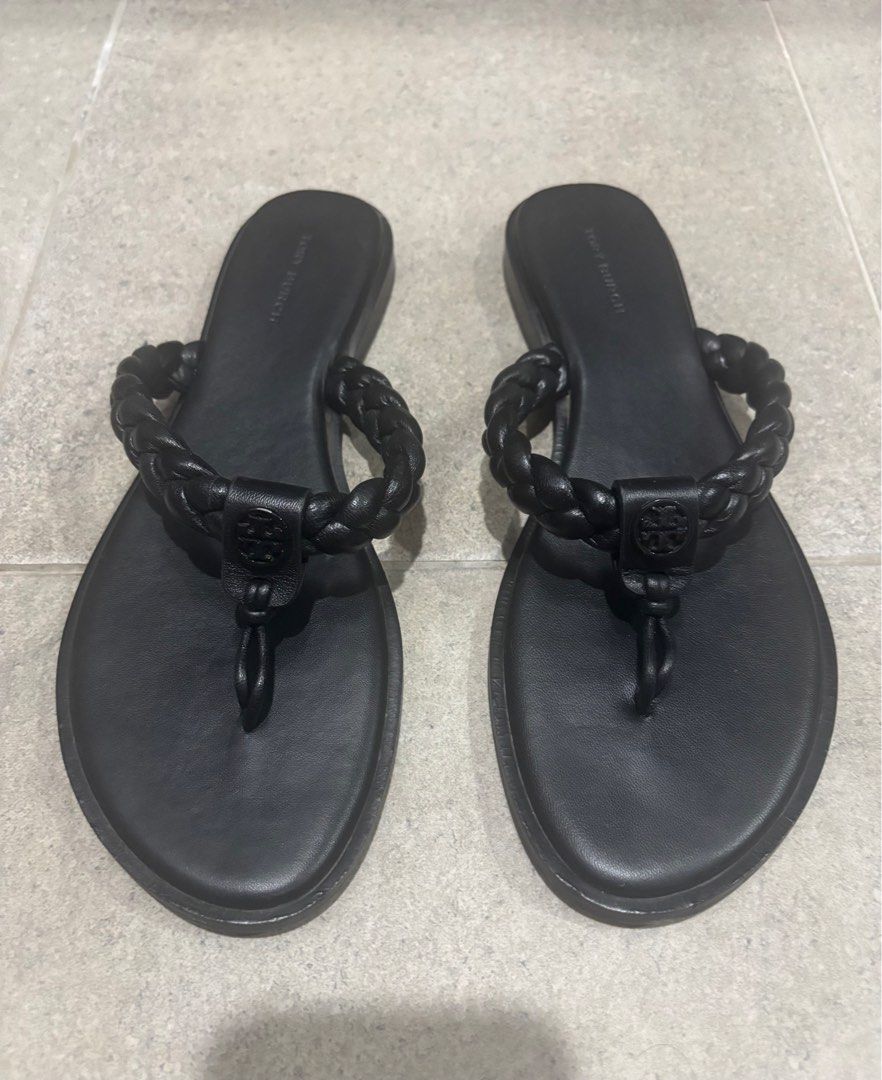 Tory Burch Braided Benton Thong Sandals (Category: Sandals) located in Cebu City. Submitted by anne_888 (Listing ID 1363917061, Image 1). Description: Authentic w/ box Black US 7.5 .