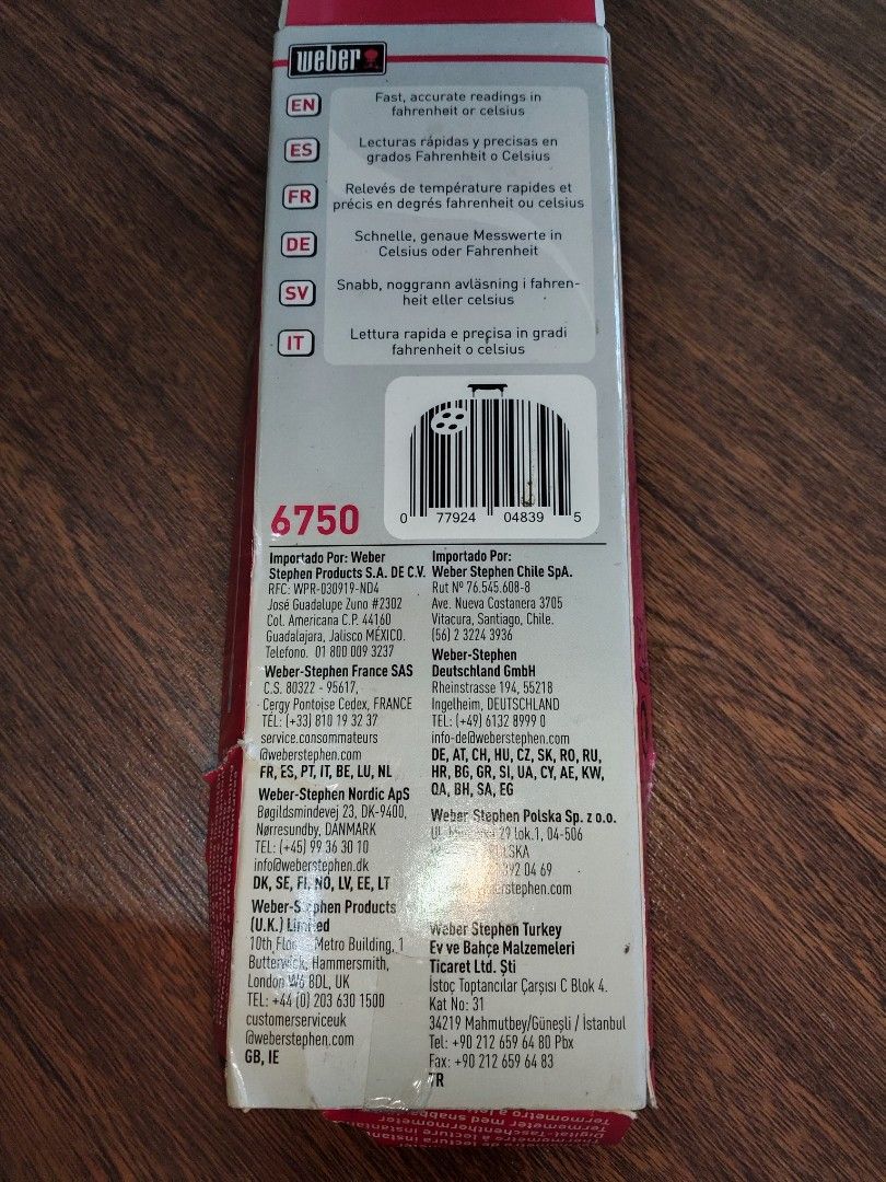 Weber Thermometer (Category: Other Kitchen Appliances) located in Makati City. Submitted by theseasonstrend (Listing ID 1363895888, Image 3). Description: Brand new Never been use With plastic film Original Price :1099.