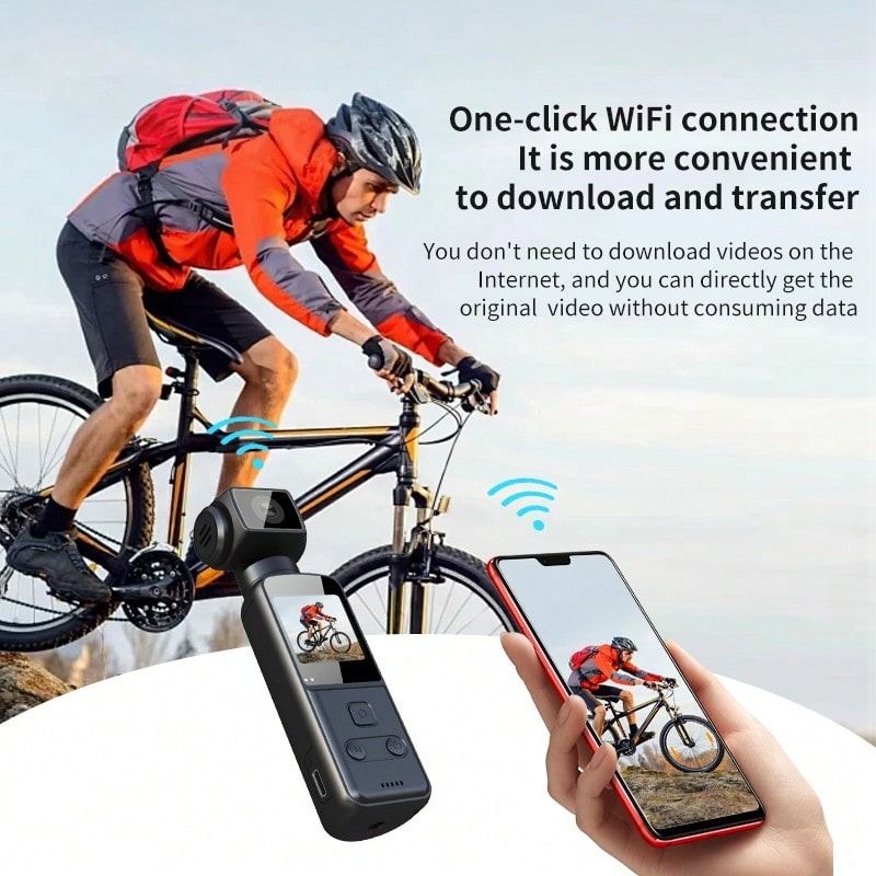4K USB Rechargeable 270 Degree Rotatable Video Camera With 1.33" CMOS, Stabilization, Suitable For Vlogging, Live Streaming, Video Recording62864720899331114