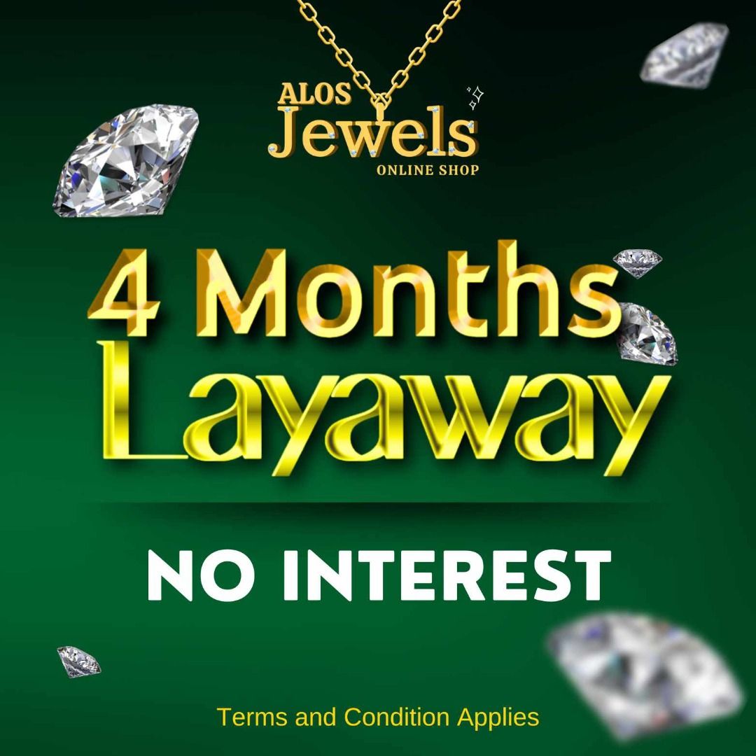 All our items open for LAYAWAY with NO interest (Category: Announcements) located in Manila. Submitted by alosjewelsonlineshop (Listing ID 1364200225, Image 1). Description: ✅ ALL ITEMS OPEN FOR LAYAWAY (NO INTEREST): • Available for 4 months. • 20% Down payment is required and balance will be subdivided into 4 monthly payment. .