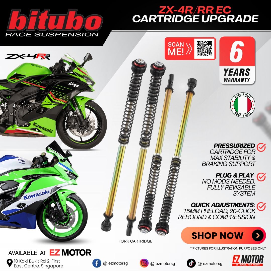 Bitubo ZX-4RR Suspension Upgrade – Fork Cartridge & Adjustable