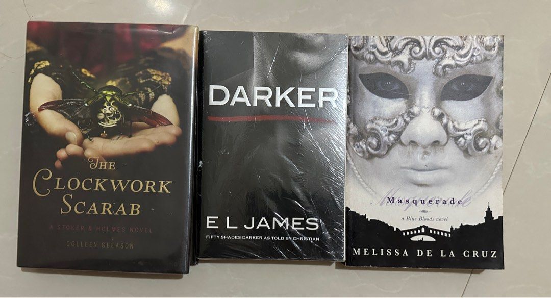 (Take all) Darker / Clockwork Scarab / Masquerade (Category: Storybooks) located in Pasay City. Submitted by janoopy (Listing ID 1364205858, Image 3). Description: 500 take all 3 books looks perfectly fine and almost no issue, Darker (fifty shades of darker) is sealed. 6 books are yellowish can do meet up batangas city / sm manila RFS: Decluttering.