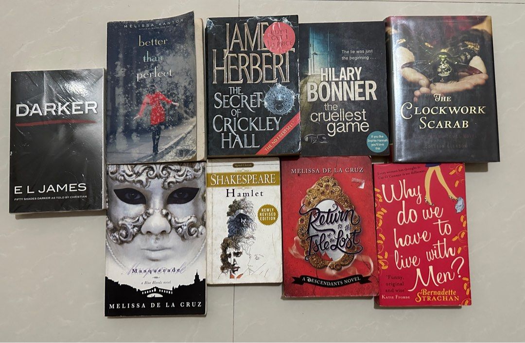 (Take all) Darker / Clockwork Scarab / Masquerade (Category: Storybooks) located in Pasay City. Submitted by janoopy (Listing ID 1364205858, Image 1). Description: 500 take all 3 books looks perfectly fine and almost no issue, Darker (fifty shades of darker) is sealed. 6 books are yellowish can do meet up batangas city / sm manila RFS: Decluttering.