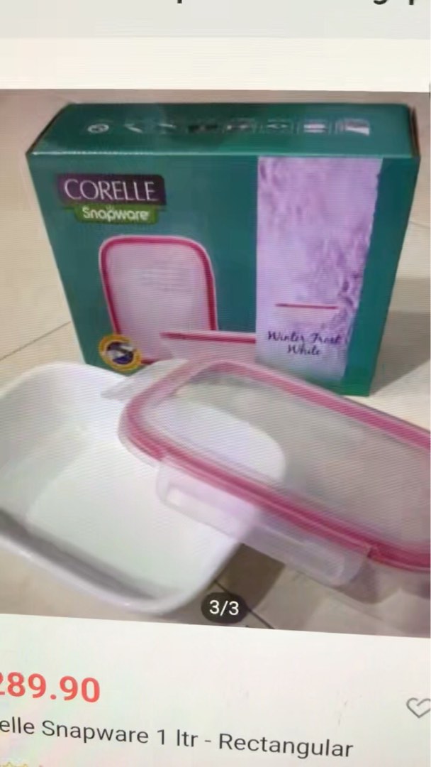 Corelle Snapware 1 Ltr Rectangular Food Container, Furniture & Home ...