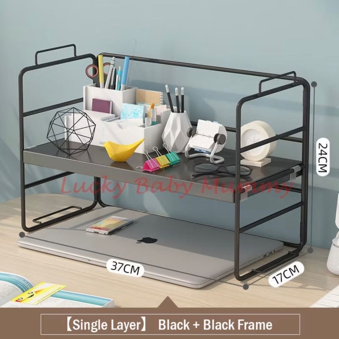 Desktop Organizer Shelf | Study Desk Rack With Storage | Single Layer ...