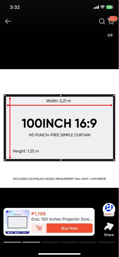 Eroc 100 inches Projector Screen (Category: Projectors) located in Los Banos. Submitted by nodadona (Listing ID 1364123660, Image 1). Description: .
