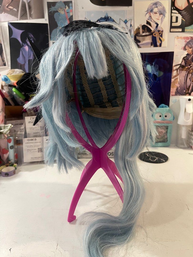 Eula Genshin Impact Wig and Cosplay Set (Category: Sets or Coordinates) located in Quezon City. Submitted by fshigetos (Listing ID 1364209757, Image 1). Description: Styled Wig + Cosplay size s-m missing number 12 (see last image) slight flaw, small stain on sleeve (see 7th image) can send more images via dm can do meetup in Quezon City.