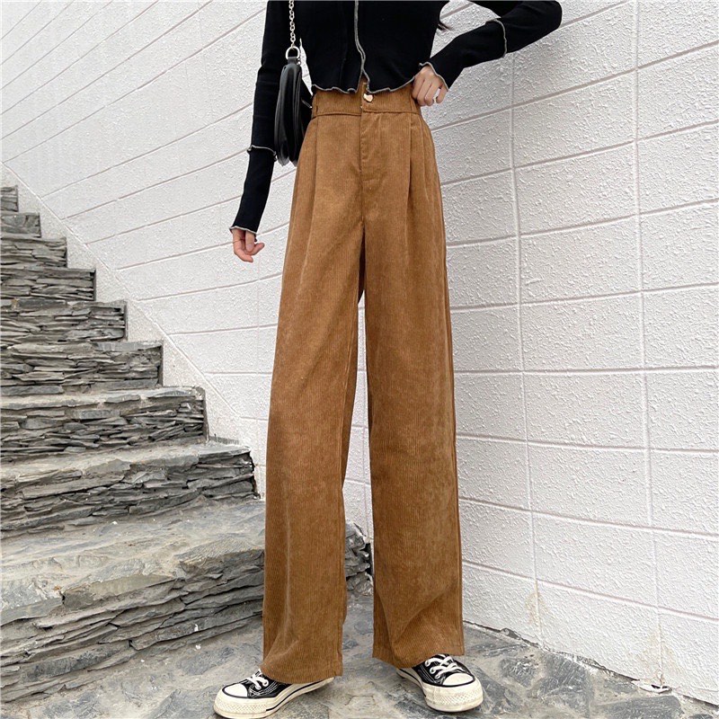 Remy Micro Cord Wide Leg Pant Brown