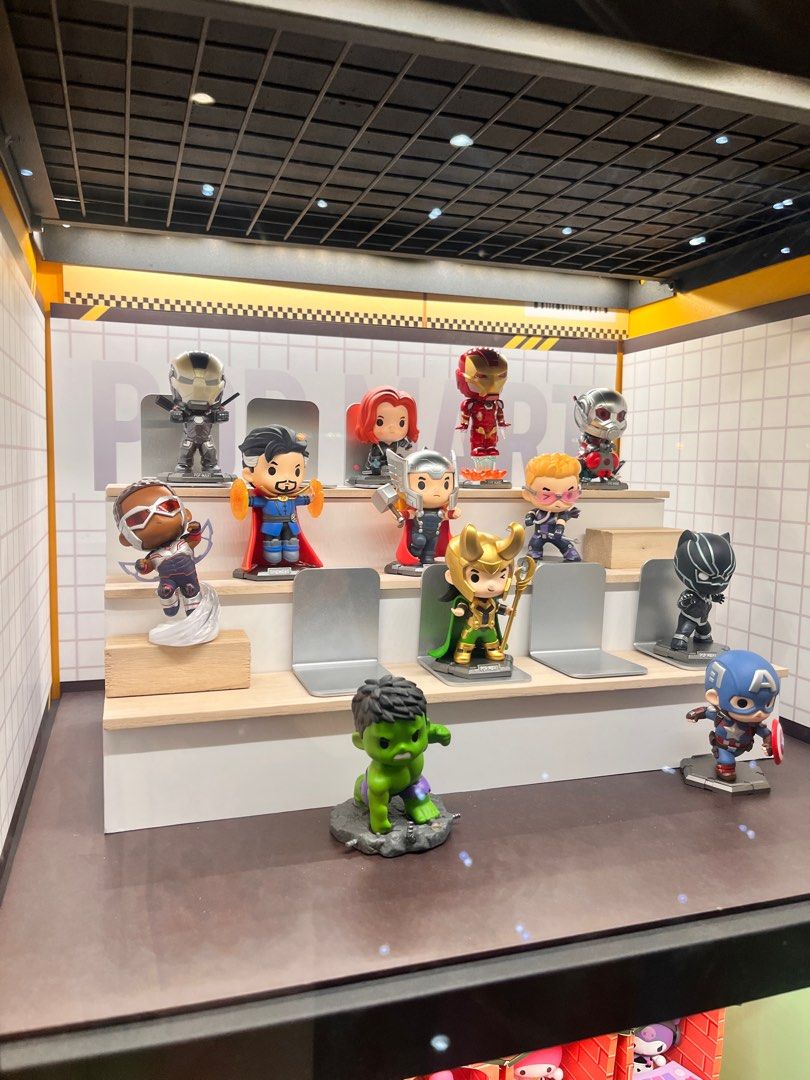 Marvel Avengers Popmart Blind Box (Category: Figurines & Statues) located in Taguig. Submitted by crelscozynook (Listing ID 1364137188, Image 3). Description: Brand new & sealed Bought at PopMart Macau Few stocks left! Hi, di na po complete set. Here’s a list of the available: Falcon - ₱899 Hawkeye - ₱899 Black Panther - ₱1,200 Ironman -₱1,299 100 off if you get two. Thanks!.