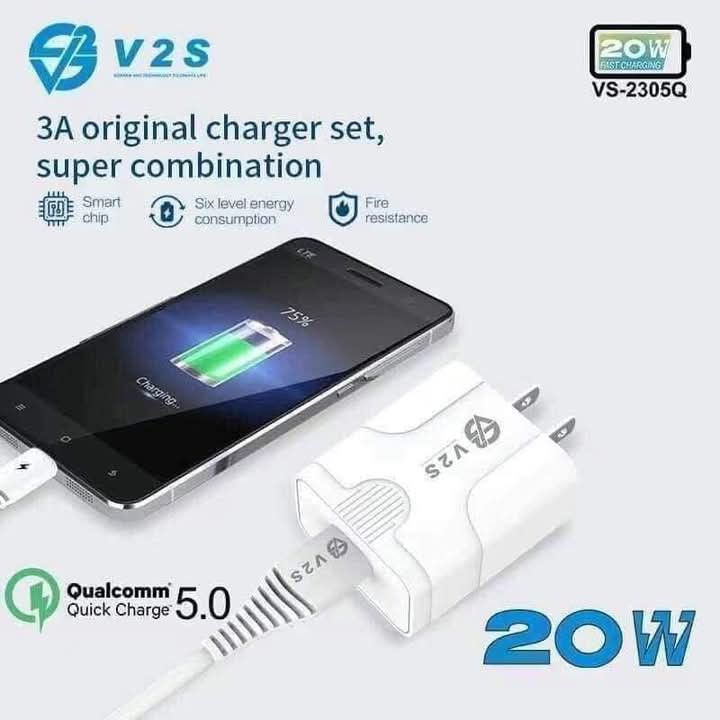Original V2S VS-2305Q Rotary Plug charger TypeC , Micro , iphone (Category: Chargers & Cables) located in Manila. Submitted by iliasjen (Listing ID 1364171608, Image 2). Description: Original V2S VS-2305Q Rotary Plug charger TypeC , Micro , iphone Product Description : >20W fast charge. >Can quickly charge your tablet/phone. *4 times faster than normal charge *35% charging speed upgrade than QC2.0 *the fastest charging way * Compatible with all d