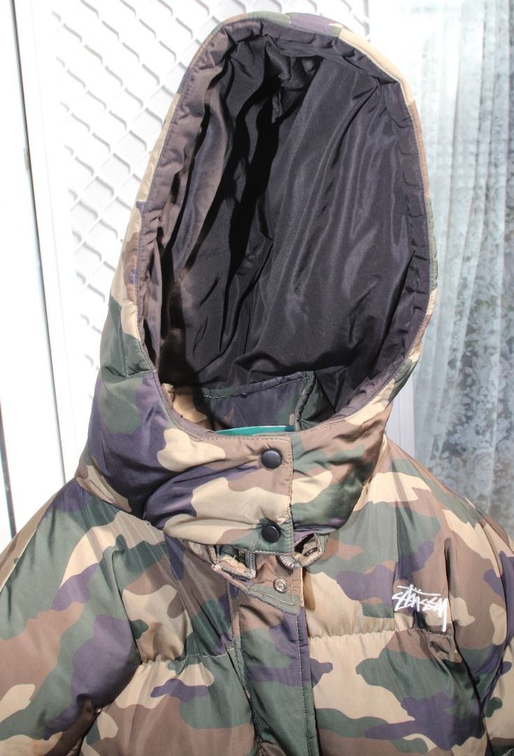 Preloved International Stussy Down Jacket Camouflage, Stussy Camo Puffer with hood (Category: Women's Clothes) located in Burnie. Submitted by tasmanianbeauties (Listing ID 1364225784, Image 3). Description: Preloved International Stussy Down Jacket Camouflage, Stussy Camo Puffer with hood Preloved International Stussy Down Jacket Camouflage, Stussy Camo Puffer with hood CA28629 Size 12 Women This jacket is polyester. It is made in China. It has 