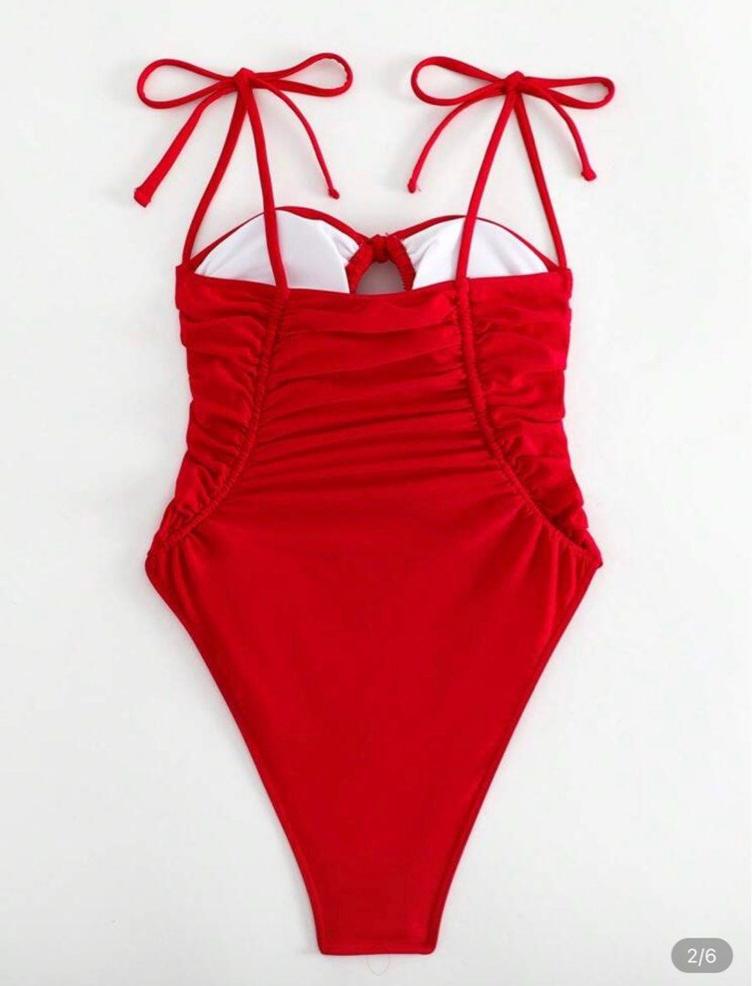 Red High Cut One Piece Swimsuit (Category: Bikinis & Swimsuits) located in Daraga. Submitted by thriftbunnyph (Listing ID 1364112778, Image 2). Description: Brand New Fits XS to S With Pads High Cut Bottom.