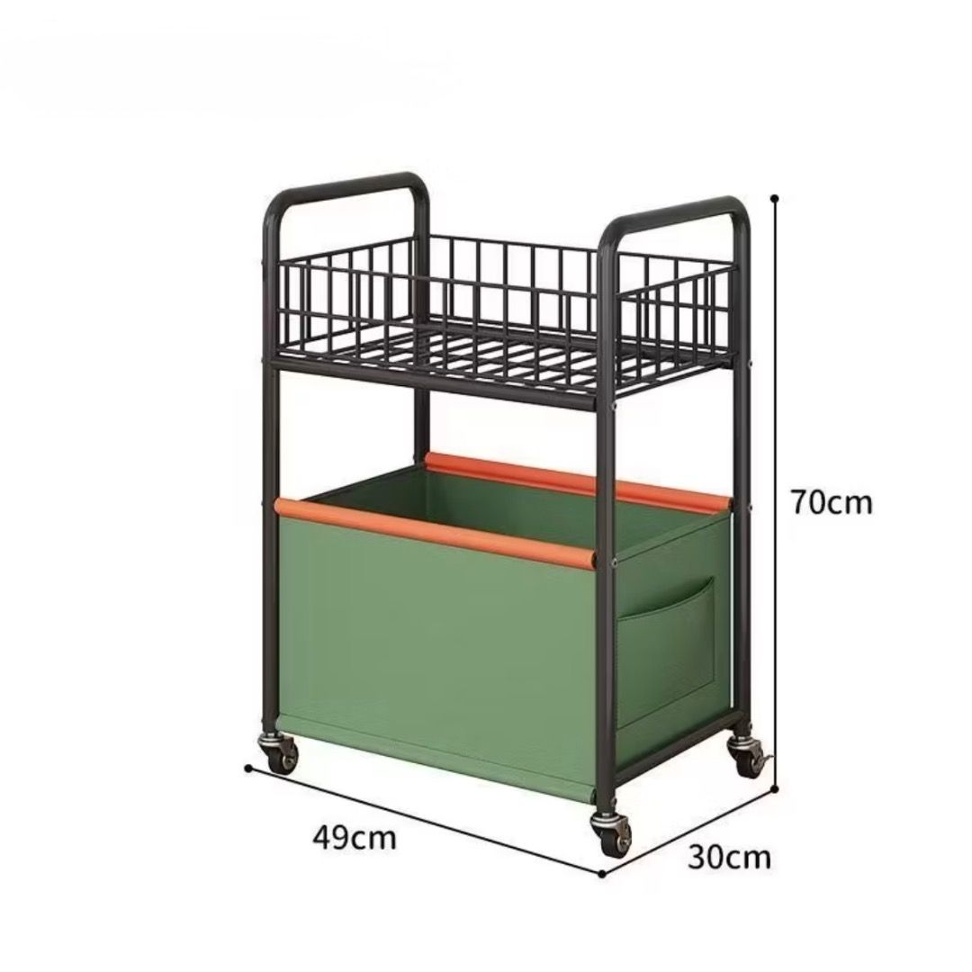 Simple Wheels Bookshelf Trolley | Rolling Storage Cart Table | Student ...