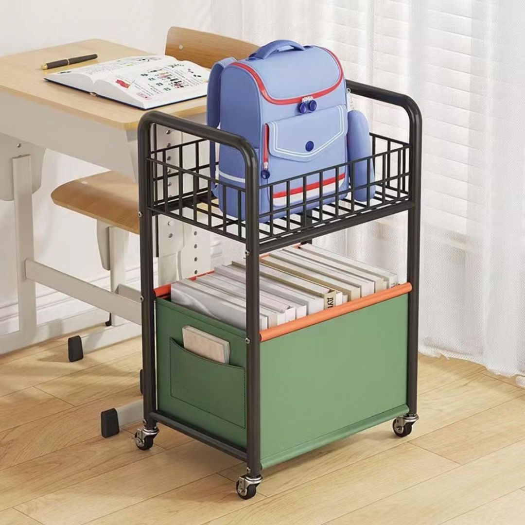 Simple Wheels Bookshelf Trolley | Rolling Storage Cart Table | Student ...
