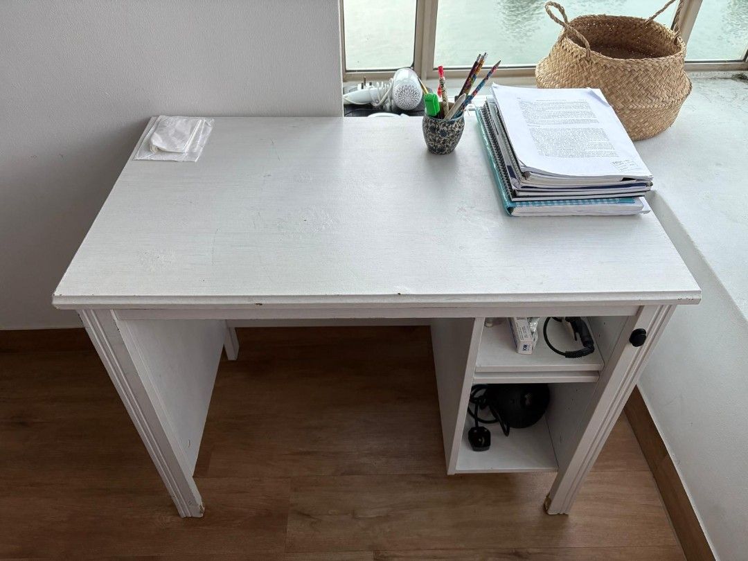 Study Work Table (Category: Tables & Sets) located in Singapore. Submitted by unionofapiit (Listing ID 1364120316, Image 1). Description: moving out sale, sturdy study/ work table for sale please see the pictures there are slight markings but nothing major.
