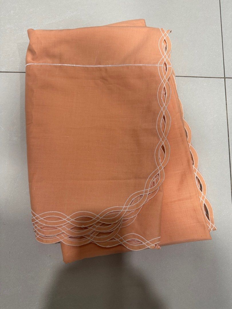 Table cloth peach color (Category: Table Linen & Textiles) located in Manila. Submitted by chinchinshaven (Listing ID 1364068214, Image 1). Description: Size: 78 x 68 inches Quality material .