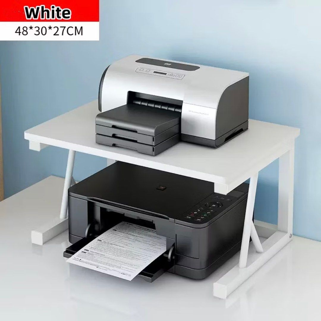 Tabletop Printer Storage Rack | 2-Tier Desk Organizer Shelf Rack ...