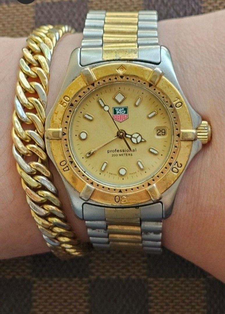 Tag Heuer 2000 Series Twotone Midsize (Category: Luxury Watches) located in Manila. Submitted by shyysandig (Listing ID 1364082467, Image 2). Description: FS: Tag Heuer 2000 Series Professional WE1220-R Twotone Midsize 37mm Gold plated center links still intact Quartz movement Sapphire crystal With Tag Heuer provided box only.