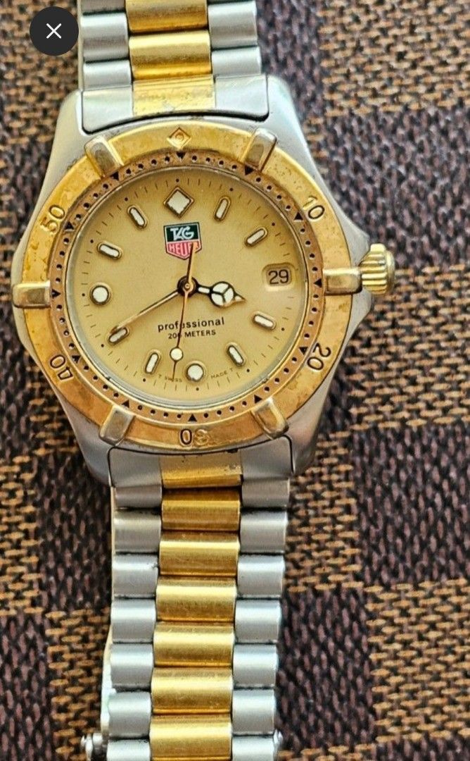 Tag Heuer 2000 Series Twotone Midsize (Category: Luxury Watches) located in Manila. Submitted by shyysandig (Listing ID 1364082467, Image 3). Description: FS: Tag Heuer 2000 Series Professional WE1220-R Twotone Midsize 37mm Gold plated center links still intact Quartz movement Sapphire crystal With Tag Heuer provided box only.