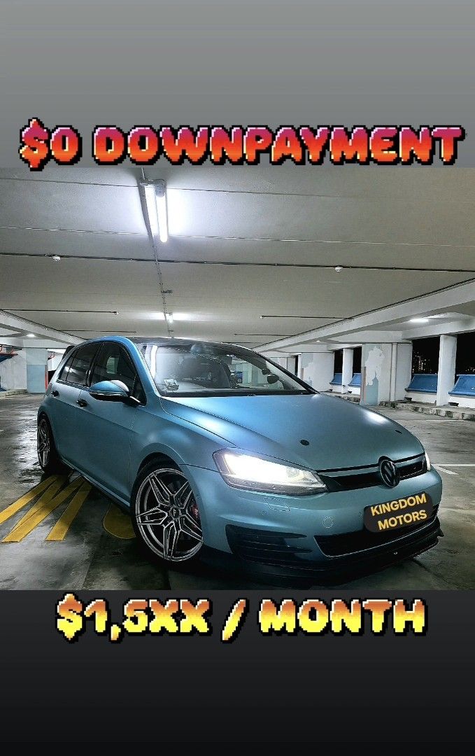 Volkswagen Golf 1.4 TSI DSG (A) (Category: Used Cars) located in Singapore. Submitted by kingdom_motors (Listing ID 1364203801, Image 1). Description: 🔥 Volkswagen Golf 1.4A TSI Sunroof 🔥 ⭐️ All wear and tear done up! ⭐️ 3 Owner ⭐️ Full ATB bodykit ⭐️ Forged Engine ⭐️ AP Racing BBK ⭐️ Bilstein B12 Coilovers ⭐️ Setrab ProLine Oil Cooler ⭐️ ARMA CF Air Intake ⭐️ HELIX Sound System ⭐️ Android Player ⭐️ Front & Back dashcam ⭐️ Reverse Camera ⭐️ Low