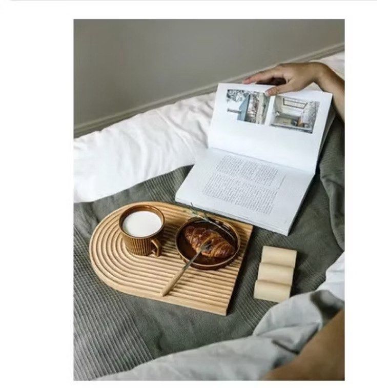 Water Ripple Breadboard Coffee Tea Tray (Category: Food Organization & Storage) located in Makati City. Submitted by meticoolous (Listing ID 1364095240, Image 3). Description: shapes available Octagon S U Beech wood material.