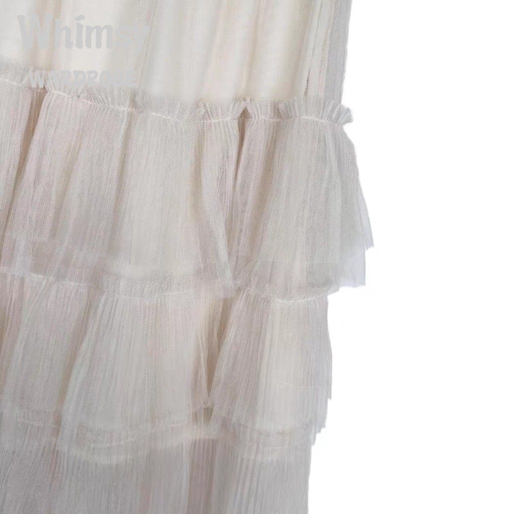 𝐁𝐂𝟎𝟒𝟎 Ruffle Tulle Layer Long Skirt, Everything Else on Carousell