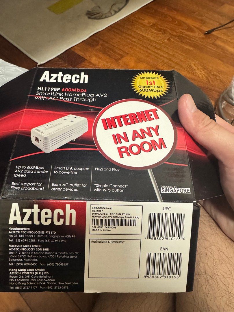 aztech HL119EP smartlink homeplug63223286650498111