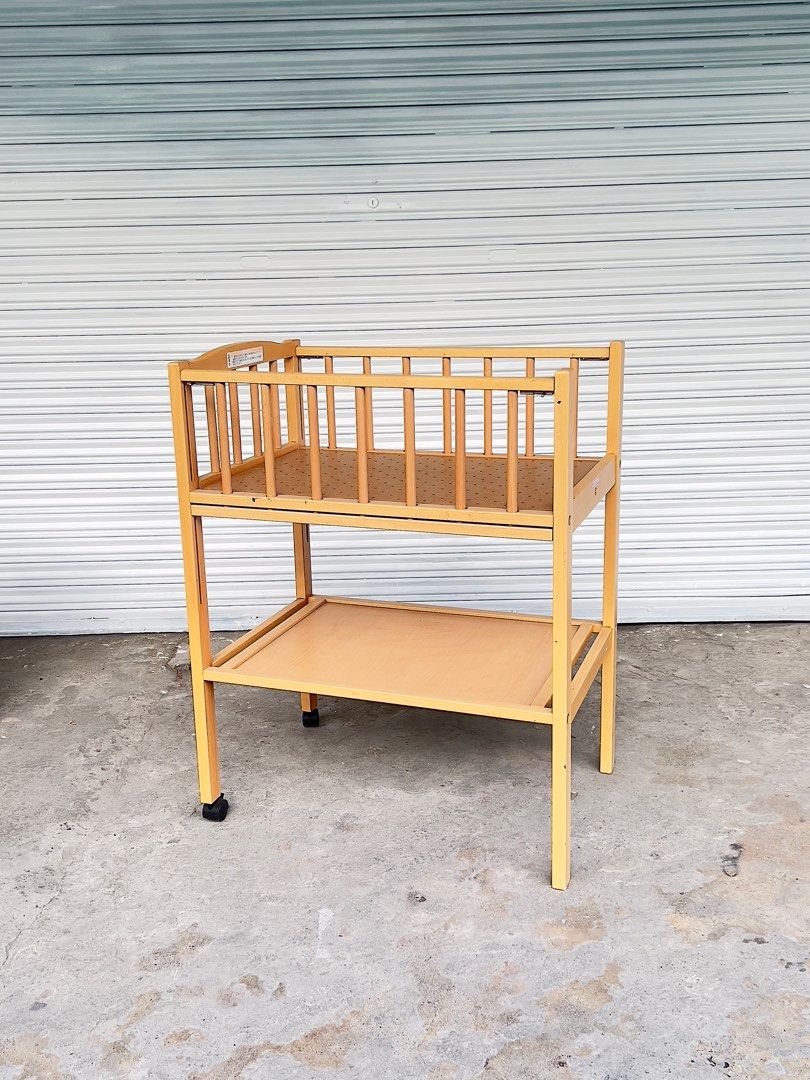Baby Wooden Changing Trolley Table (Category: Changing Tables & Stations) located in Bulacan. Submitted by rock_off.thriftshop.ph (Listing ID 1364275892, Image 1). Description: .