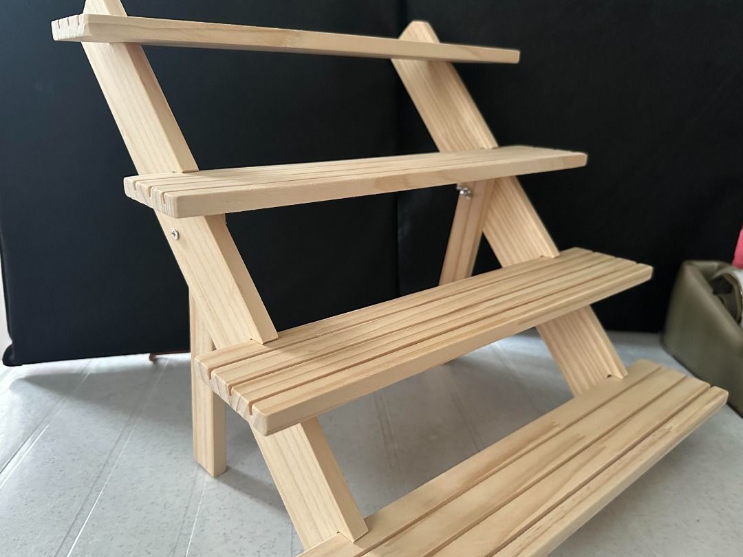 BN 4 tiers level wooden vintage product display rack for flea market ...