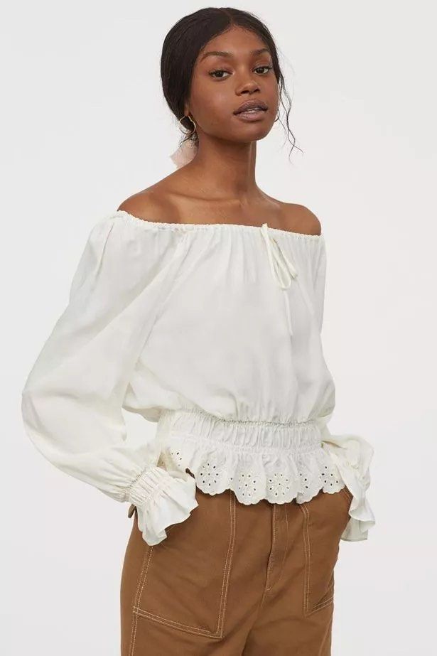 Boho off White Smock-detail blouse off shoulder (Category: Blouses) located in Davao. Submitted by shopbees (Listing ID 1364281351, Image 1). Description: RFS: Decluttering No when worn Only used Presko Kept in storage.