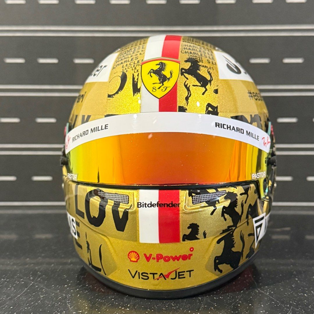 Charles Leclerc unveils a stunning, glittering special helmet design for the Singapore Grand Prix weekend✨🌃 #fblifestyle