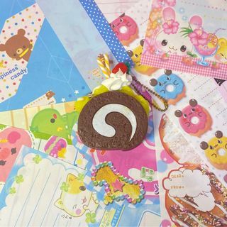 chocolate cake roll charm |t. trinkets anik aniks sweets foodies dessert cute charms
