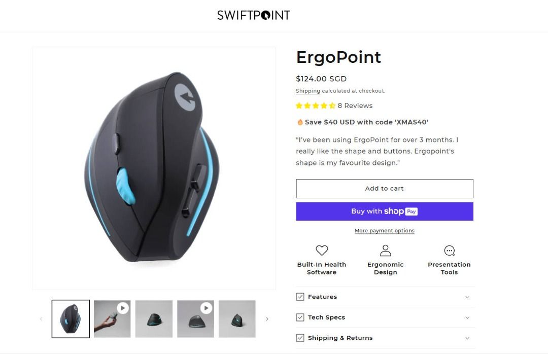 ErgoPoint Mouse Ergonomic Wireless Mouse Swiftpoint HP Mouse Wired Mouse Productivity Remote Collaboration Wireless Mouse62863110670979113