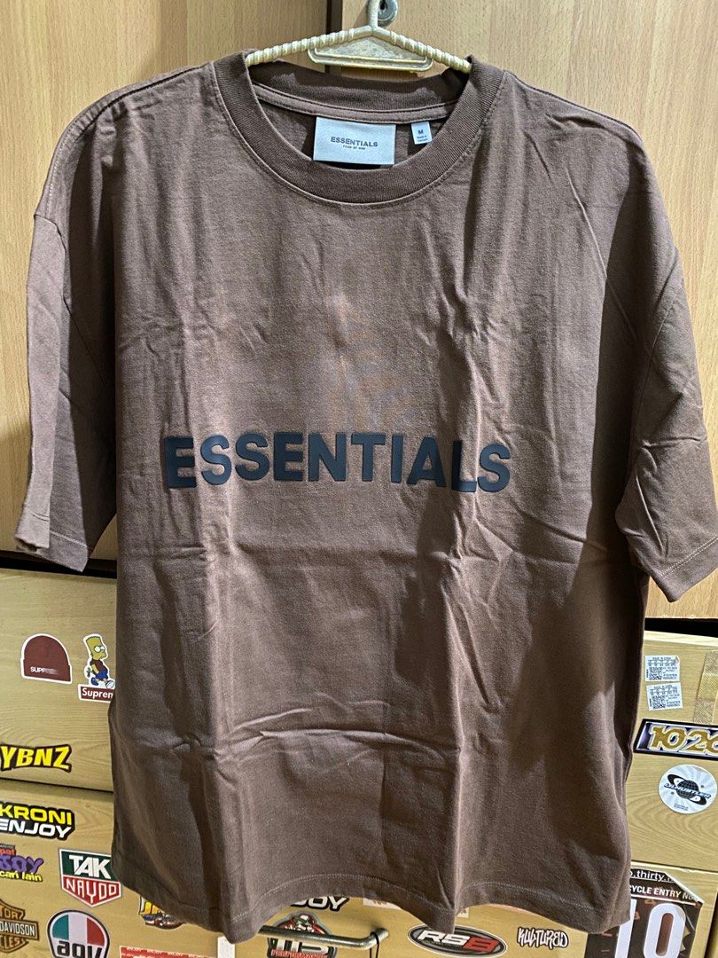 Essentials Fear of God Tee (Category: Tshirts & Polo Shirts ) located in Manila. Submitted by 19hunnid (Listing ID 1364319785, Image 1). Description: Essentials Fear of God Tee SS20 Color: Choco Brown Condition: Brand new Size Medium on tag 24x29 (color may vary due to lighting).